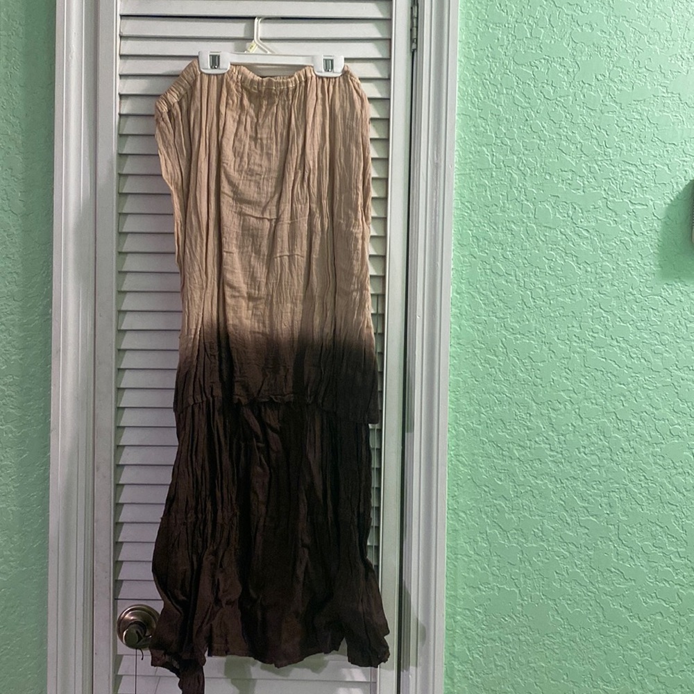 Exist Women’s Two-Toned Tan and Brown Maxi Skirt Large